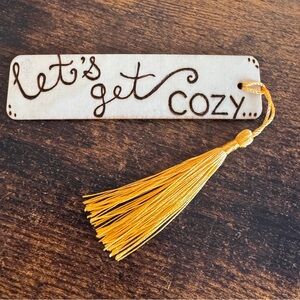 Cozy Cream and Gold Tassel Bookmark
